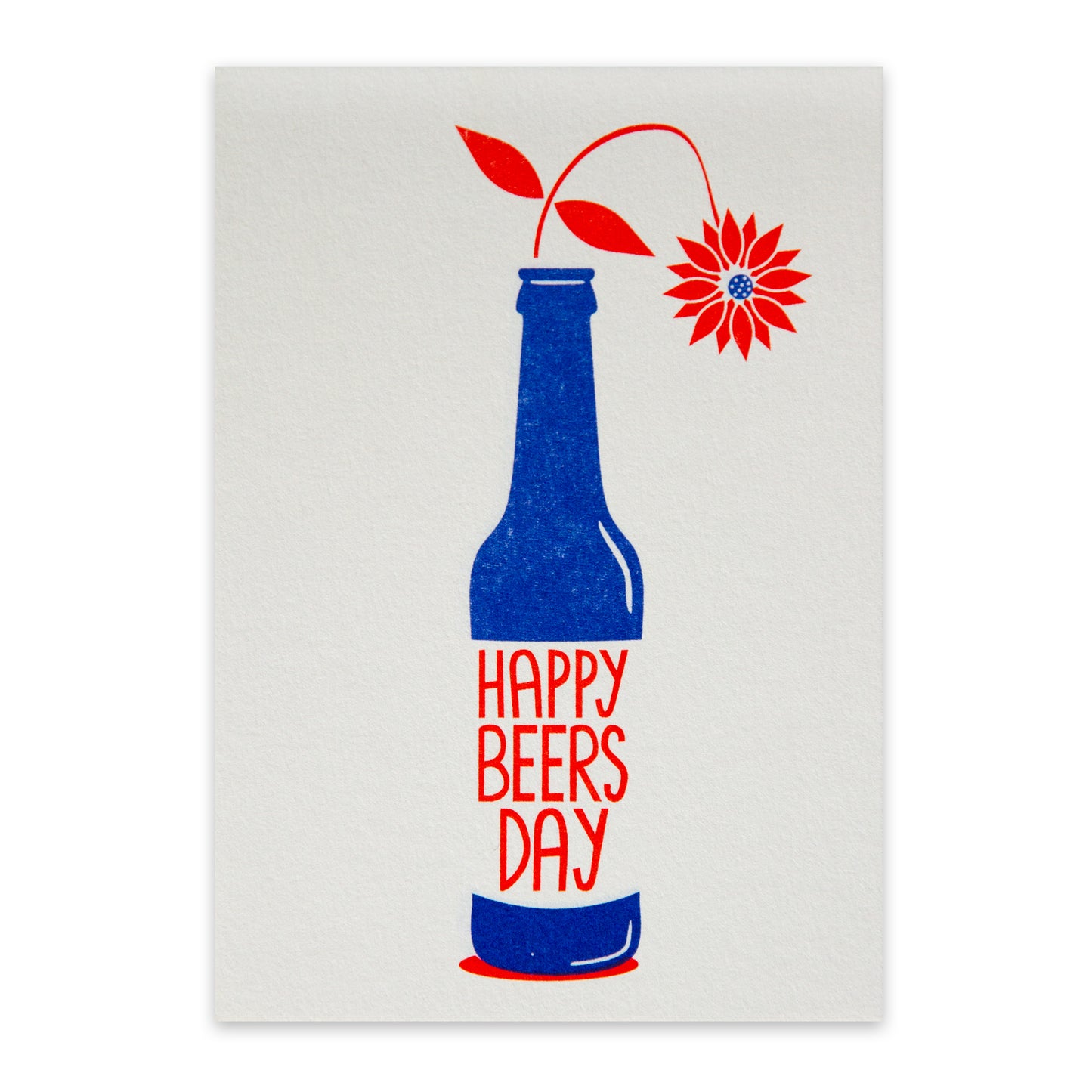 Postkarte Vatertag Happy Beersday DIN A6 - Risographie